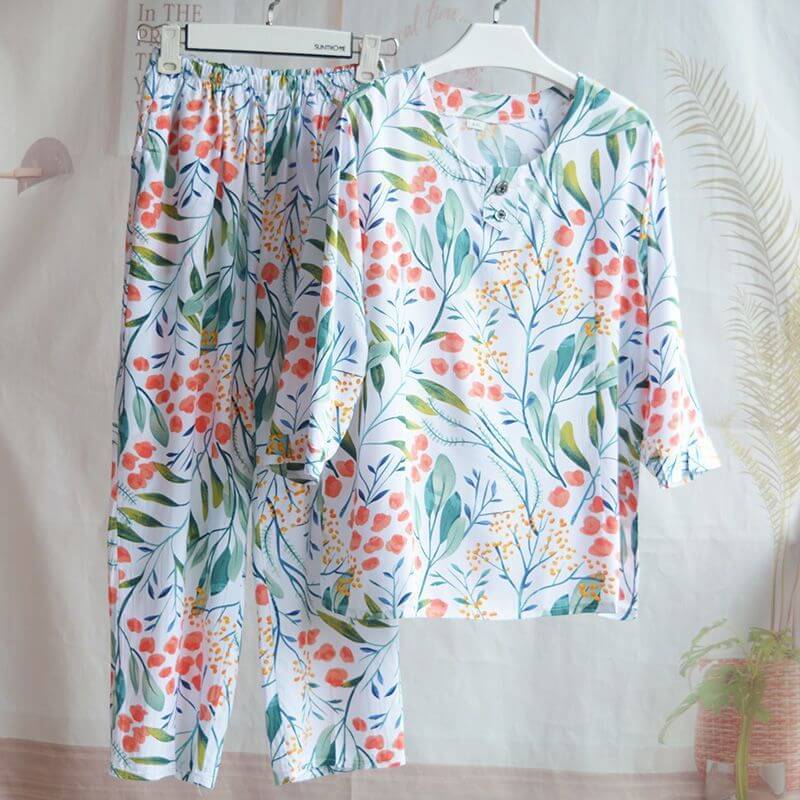 Cotton Poplin Sleepwear Women Pajama Sets