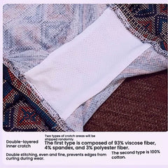 3-Pack Comfortable & Anti-Exposure Cotton Retro Ethnic Style Mid-Rise Boxer Shorts 35-75KG