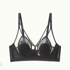 34-44 (B-D) Lightly Lined Cup, Wirefree Lace Minimizer Bra - Plus Size