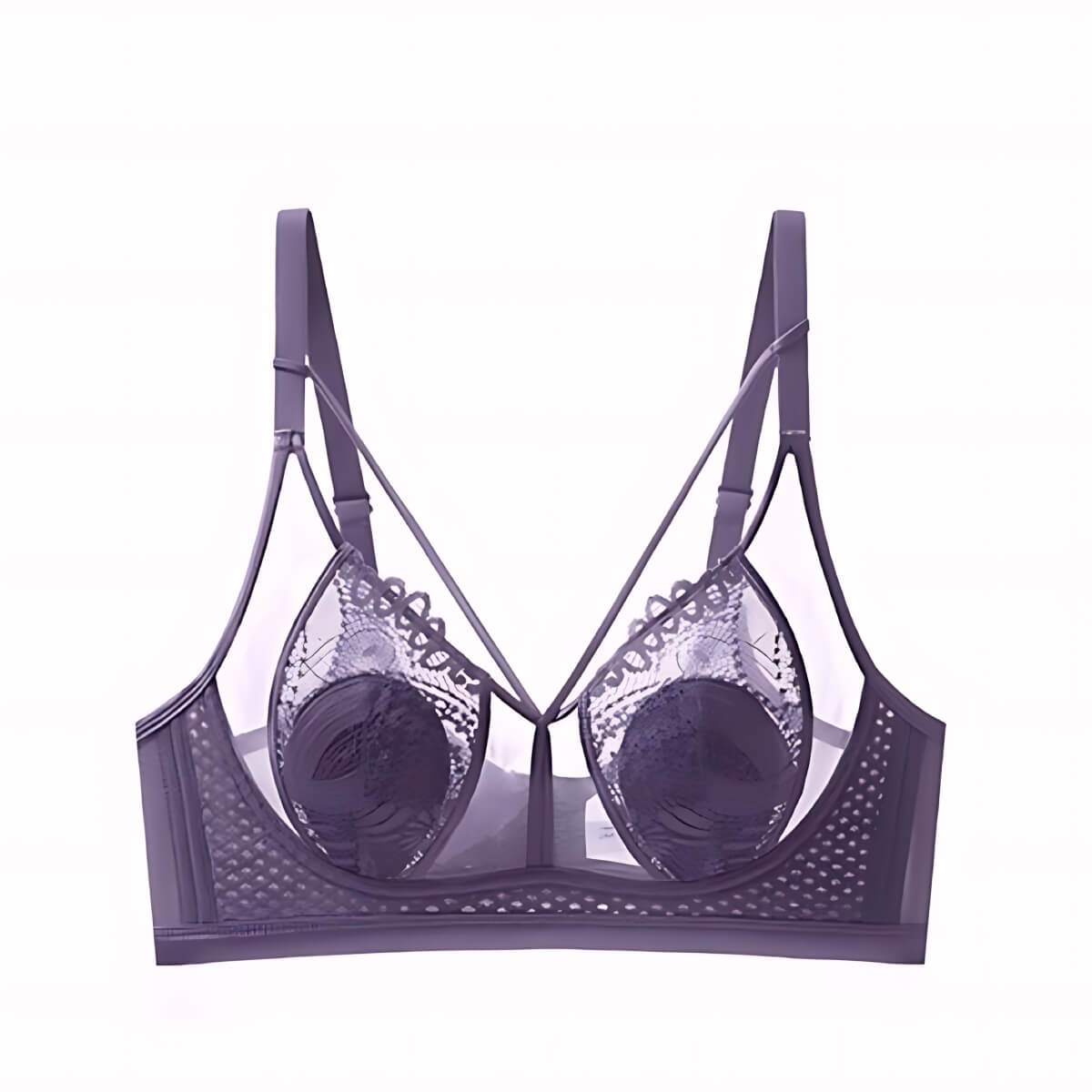 34-44 (B-D) Lightly Lined Cup, Wirefree Lace Minimizer Bra - Plus Size