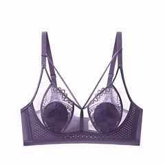 34-44 (B-D) Lightly Lined Cup, Wirefree Lace Minimizer Bra - Plus Size