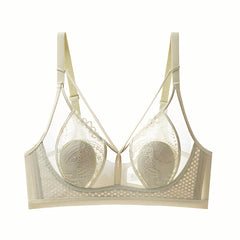 34-44 (B-D) Lightly Lined Cup, Wirefree Lace Minimizer Bra - Plus Size
