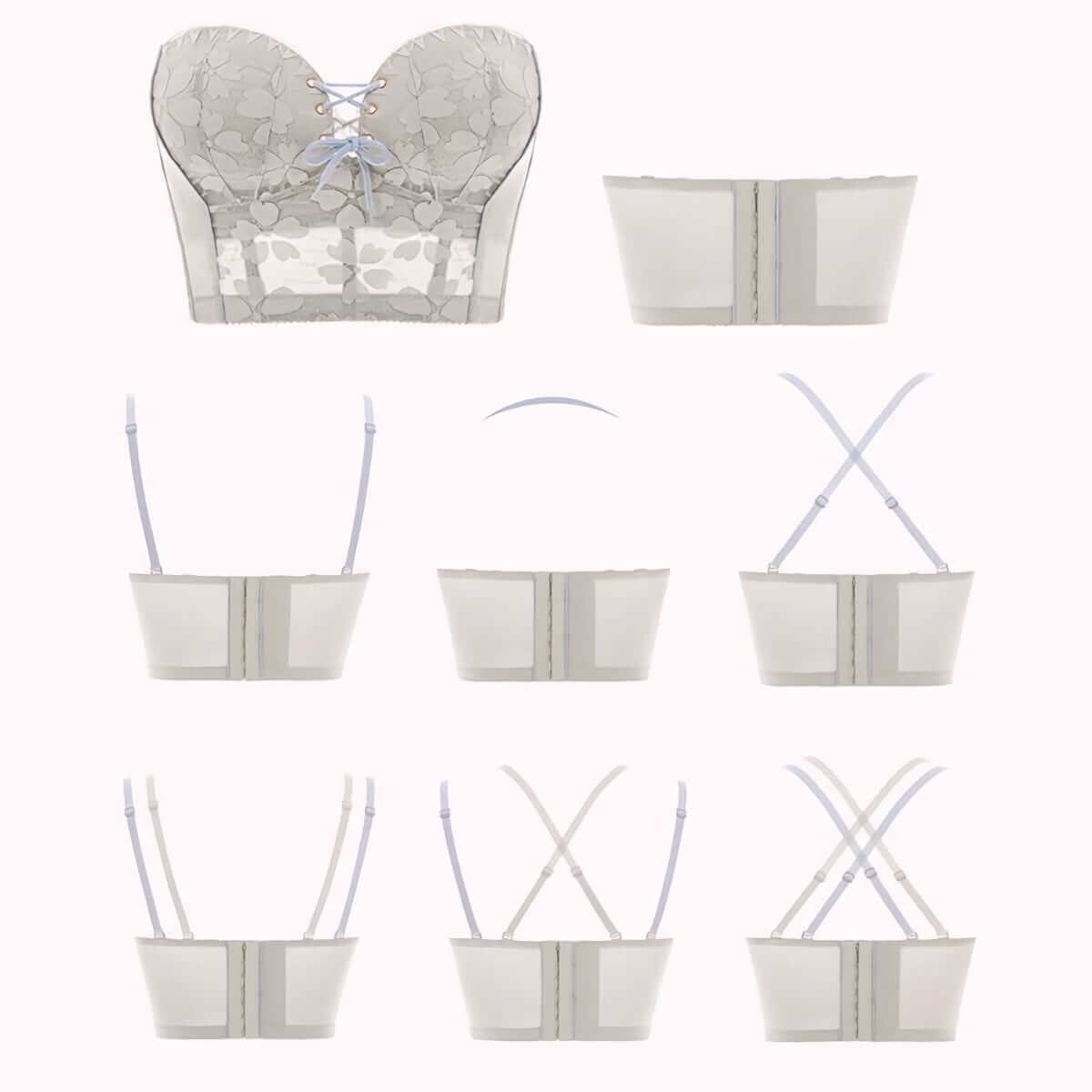 Anti-Slip Multiple ways Strapless Longline Bra