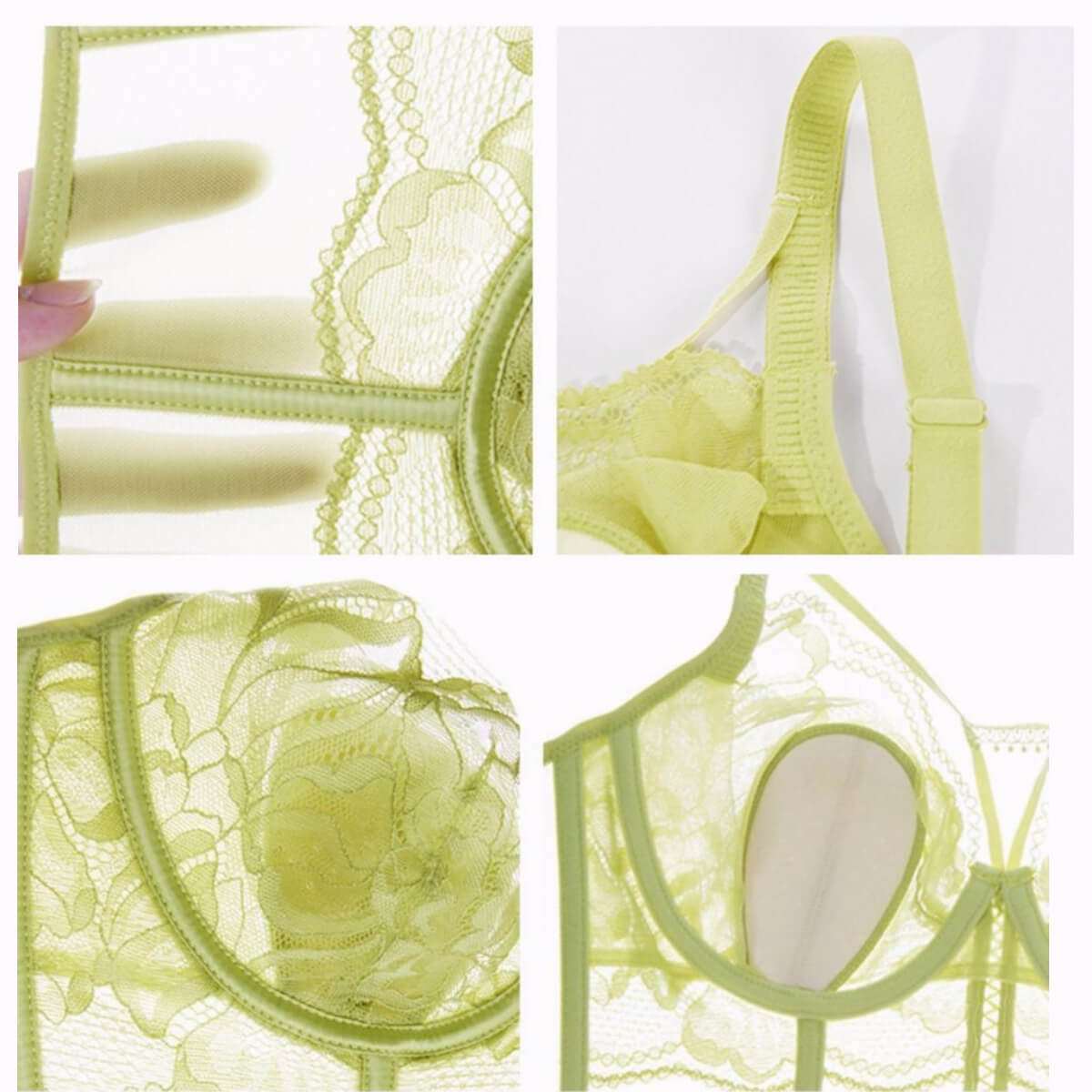 Beauty Salon Specialized Adjustable Full Cup Lace Longline Bra