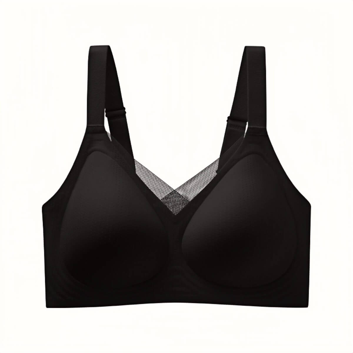 Breathable Mesh Wire-Free Bra with Fixed Cups & Lightly Lined B–E Cups