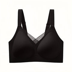 Breathable Mesh Wire-Free Bra with Fixed Cups & Lightly Lined B–E Cups