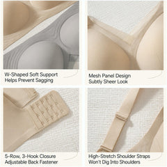 Breathable Mesh Wire-Free Bra with Fixed Cups & Lightly Lined B–E Cups