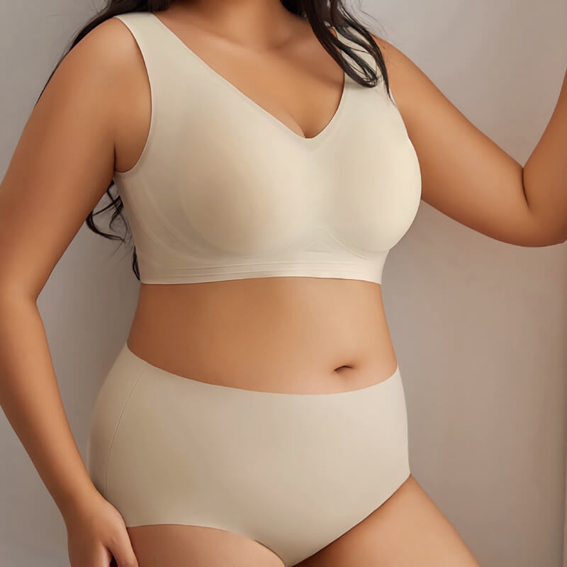 Comfortable Seamless Bra and Panty Sets for Full-Figured Women