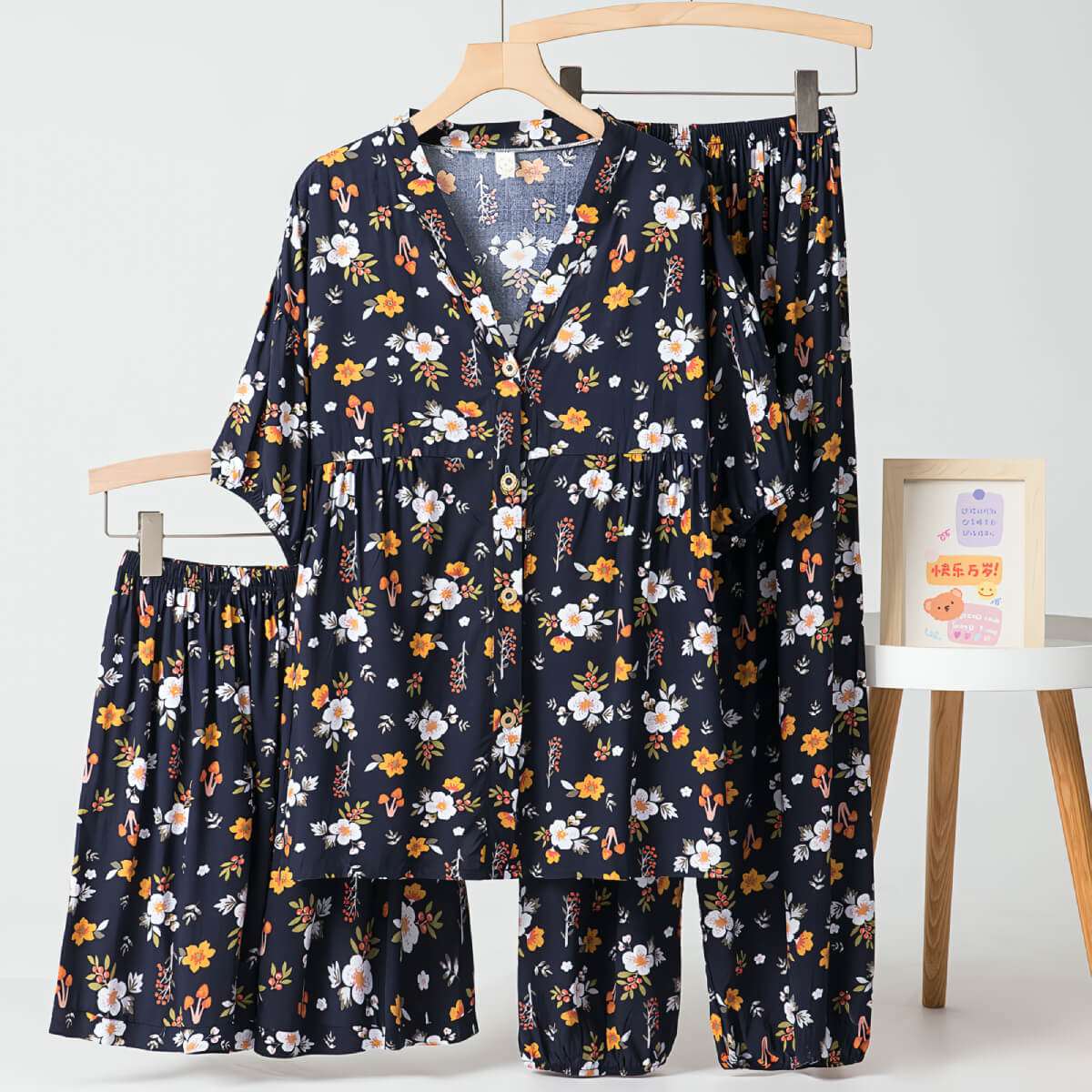 Cotton Poplin Floral Pajama Set - Okay Trendy