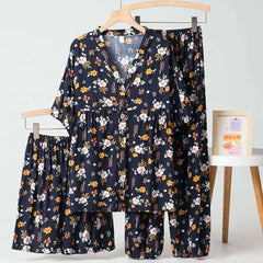 Cotton Poplin Floral Pajama Set - Okay Trendy