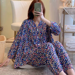 Cotton Poplin Stylish Pattern Pajamas Set