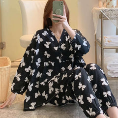 Cotton Poplin Stylish Pattern Pajamas Set