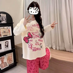 Cozy Cartoon Pajamas for Women with Chest Pads – Long Sleeve Comfort for All Seasons