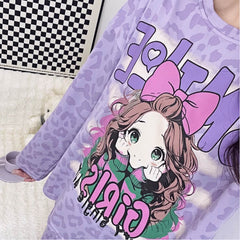 Cozy Cartoon Pajamas for Women with Chest Pads – Long Sleeve Comfort for All Seasons