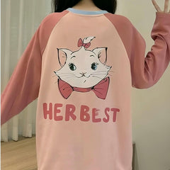 Cozy Cartoon Pajamas for Women with Chest Pads – Long Sleeve Comfort for All Seasons