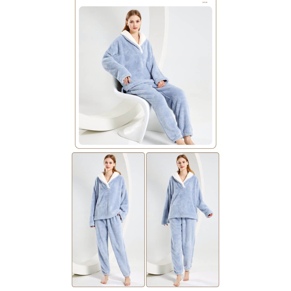Cozy & Warm Long Sleeves Plus Size Loungewear Sets for Women