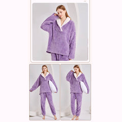 Cozy & Warm Long Sleeves Plus Size Loungewear Sets for Women