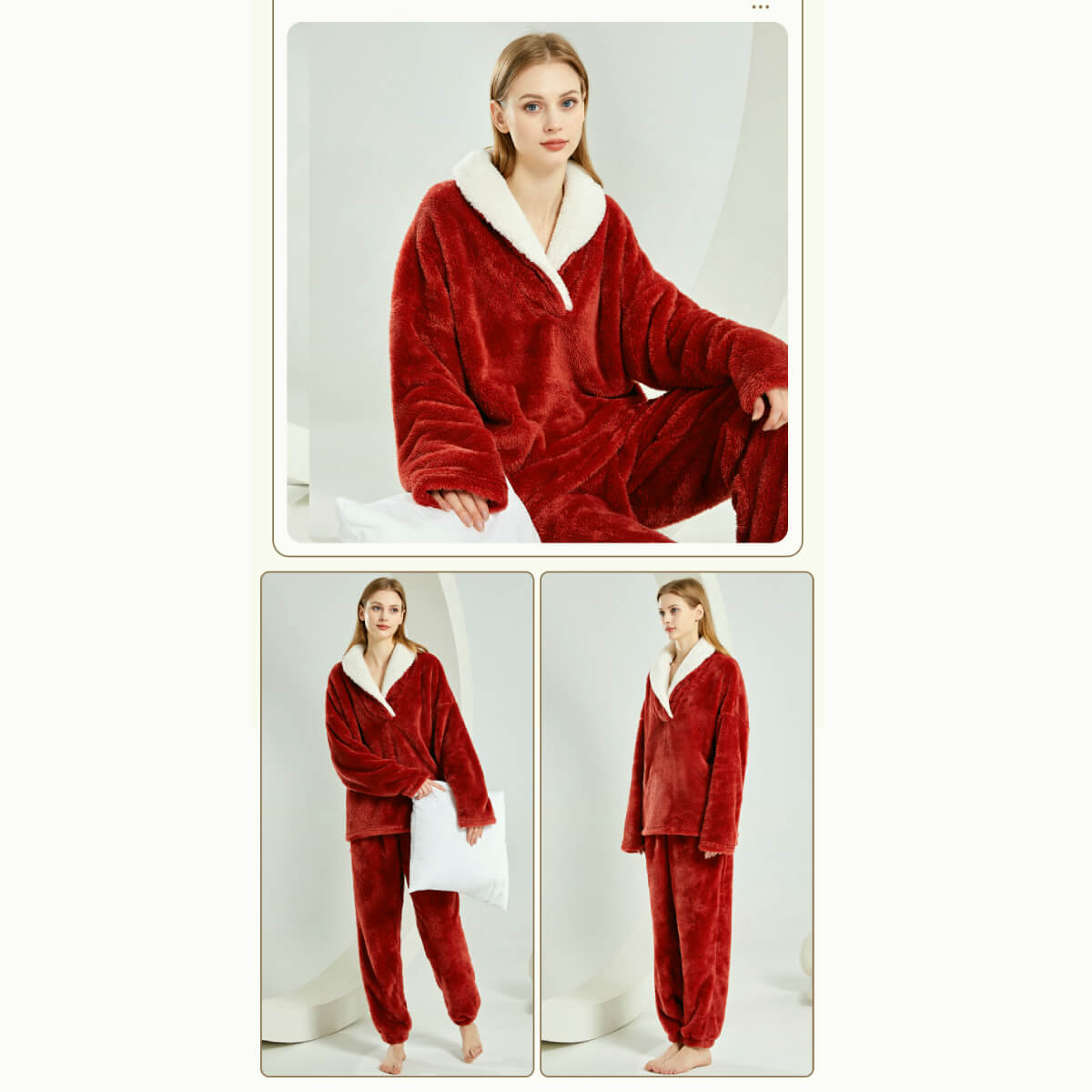 Cozy & Warm Long Sleeves Plus Size Loungewear Sets for Women