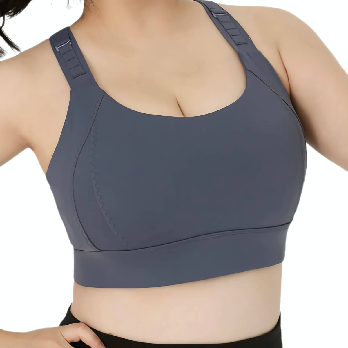 Cross Back Adjustable Strap Sports Bra