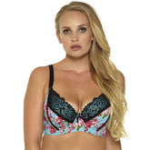 Elegant Lace Push-Up Bra – Underwire 3/4 Cup Lingerie for Women (Sizes 32-46, C-FF)