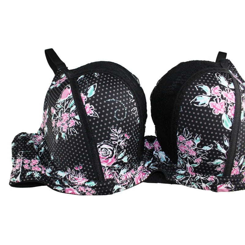 Elegant Lace Push-Up Bra – Underwire 3/4 Cup Lingerie for Women details 5