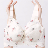 Floral Print Lace Bra for Large Breasts