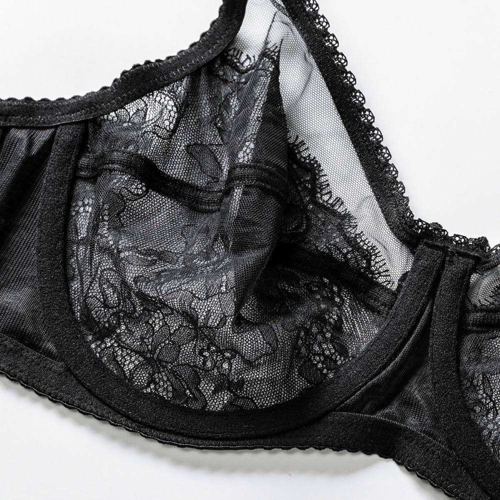 Full Cup Seethru Underwire Bra Plus Size - Okay Trendy