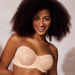 Half Cup Strapless Bra for Big Boobs | Minimizing Design with Secure Silicone Trim