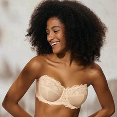 Half Cup Strapless Bra for Big Boobs | Minimizing Design with Secure Silicone Trim
