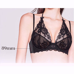 Lace Bralette & Thong Set for a Sexy, Subtle Lift – French-Inspired, Adjustable Neck Halter for a Smooth, Supportive Fit