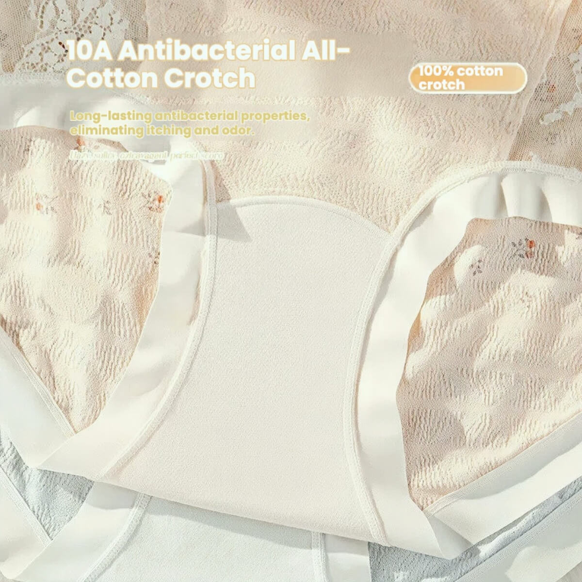 Lace Floral Cotton Women's Briefs 4-Pack 40-100kg