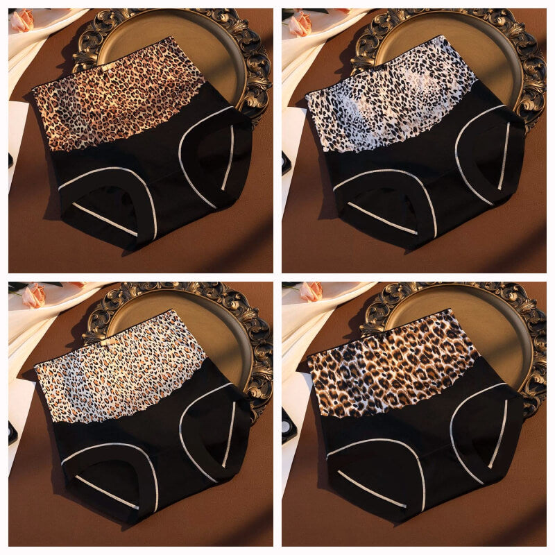 Leopard Print High Cut Silk Panty Brief