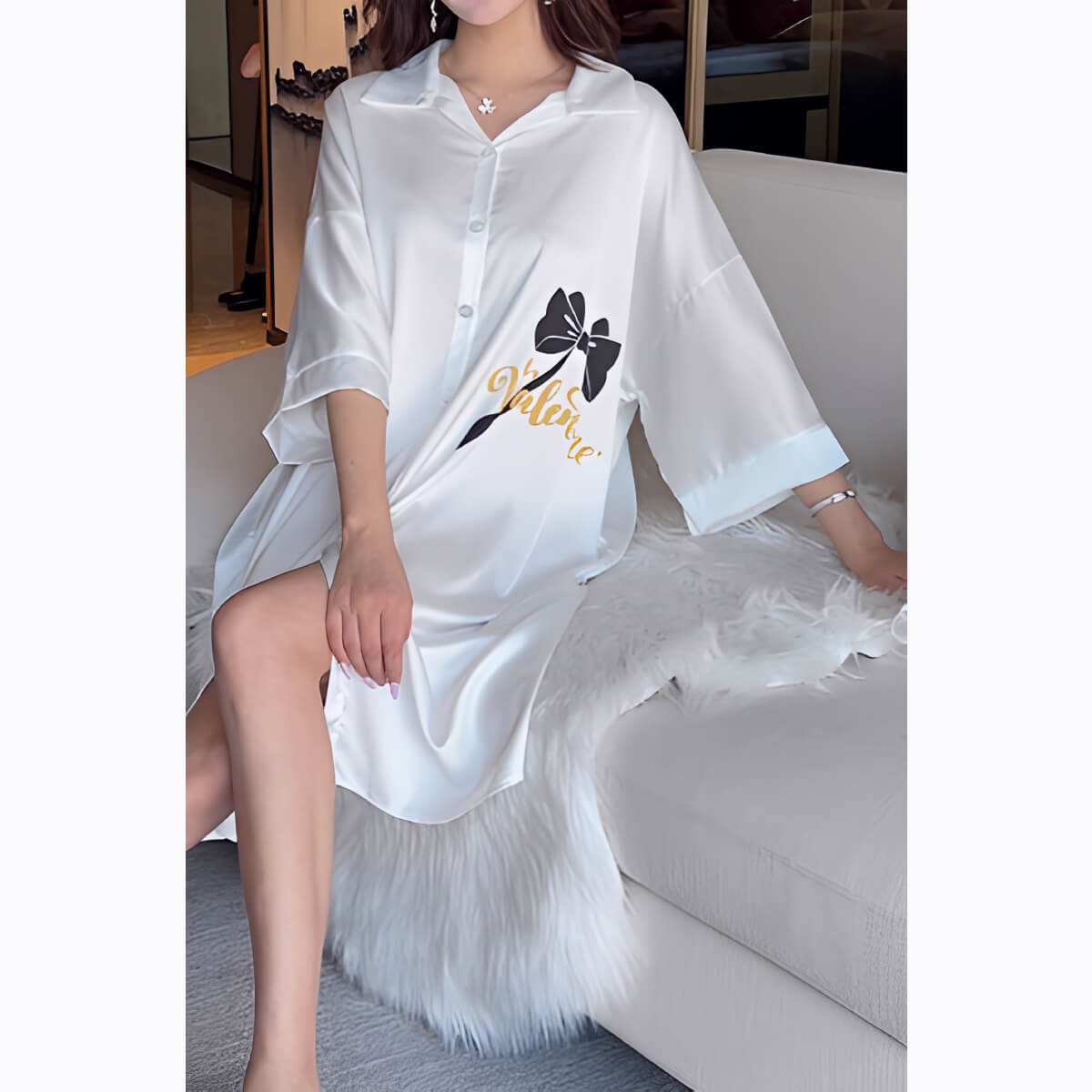 Luxury Plus Size Satin Nightdress