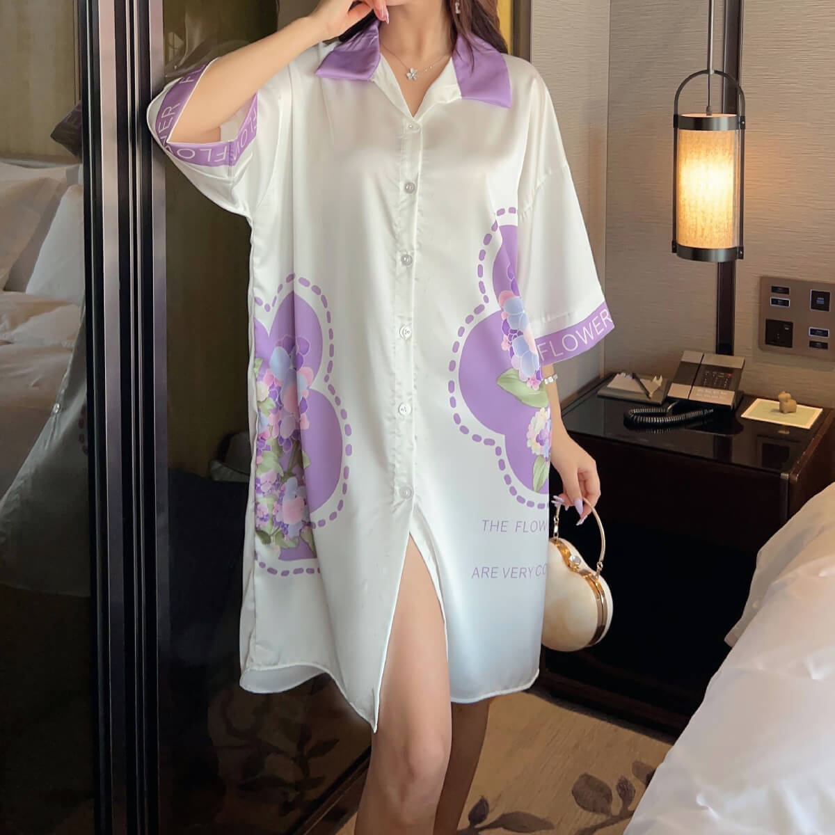 Luxury Plus Size Satin Nightdress