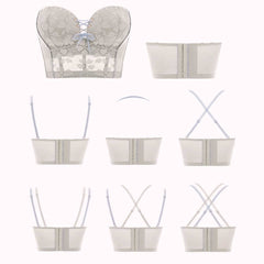 Matching Lace Strapless Longline Bra and Panties Set