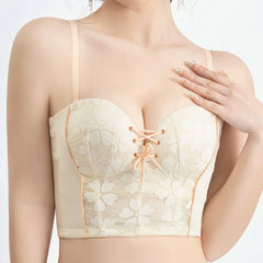 Matching Lace Strapless Longline Bra and Panties Set