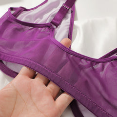 Floral Lace Plus Size Minimizer Bra with Front Button Closure – Underwire Push Up (C-E Cup)