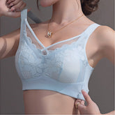 Plus-Size Bras B-D Cup, Full-Coverage Minimizer, Lace & Mesh, Wireless, Plus Size Bra for Heavy Bust