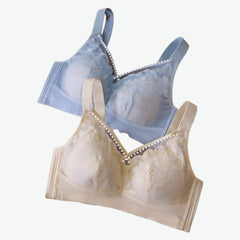Plus-Size Bras B-D Cup, Full-Coverage Minimizer, Lace & Mesh, Wireless, Plus Size Bra for Heavy Bust