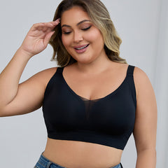 Plus-Size Seamless Underwear – Non-Wired Push-Up Minimizer, Three-Quarter Cup for Women's Comfort