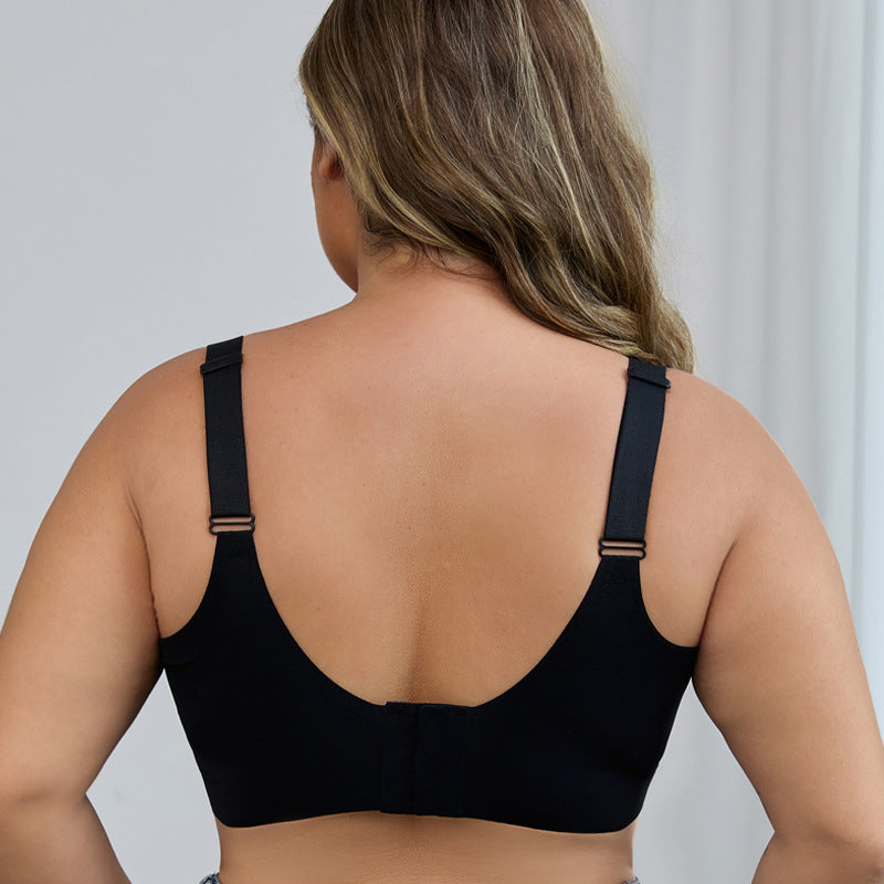 Plus-Size Seamless Underwear – Non-Wired Push-Up Minimizer, Three-Quarter Cup for Women's Comfort