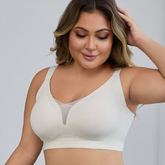 Plus-Size Seamless Underwear – Non-Wired Push-Up Minimizer, Three-Quarter Cup for Women's Comfort
