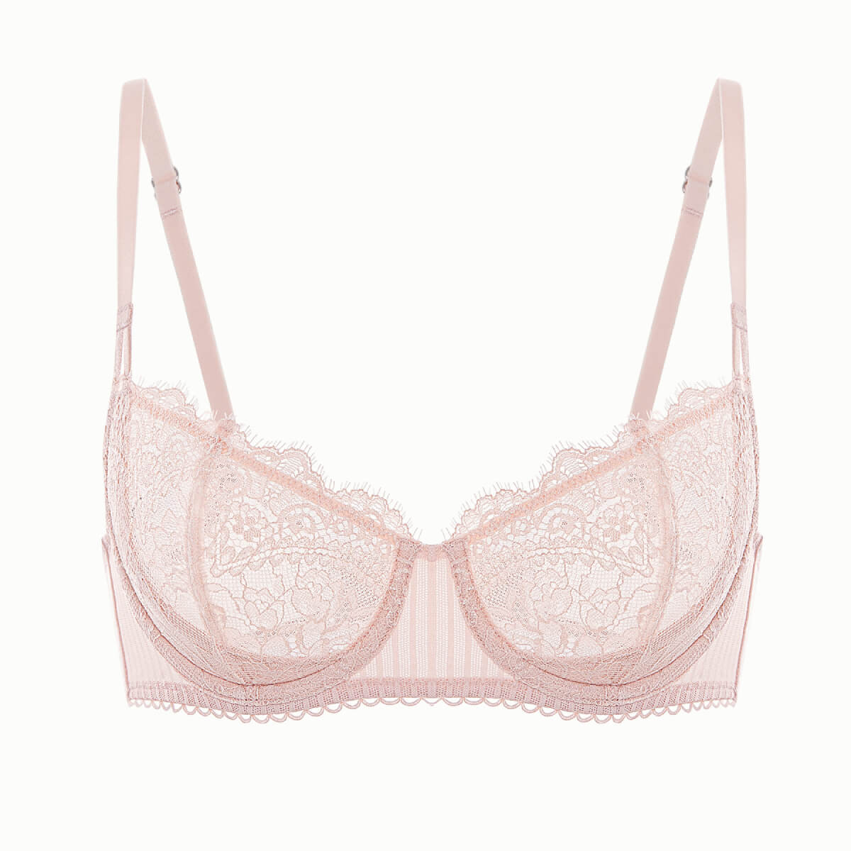 Plus Size Push Up Lace Sheer Balconette Bra