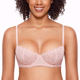 Plus Size Push Up Lace Sheer Balconette Bra
