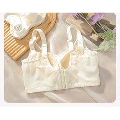Plus Size Romantic Lace Bra - Full-Coverage Support & Sheer Mesh