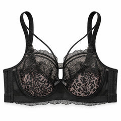Plus Size Strappy Lace Bra - 3/4 Cup Soft Underwire Support