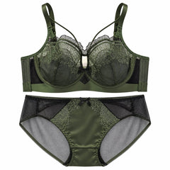 Plus Size Strappy Lace Bra - 3/4 Cup Soft Underwire Support