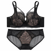 Plus Size Strappy Lace Bra - 3/4 Cup Soft Underwire Support