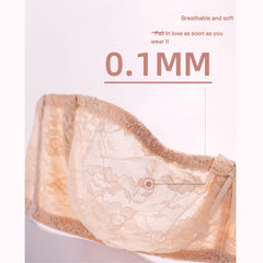 Plus Size Ultra Thin Lace Underwire Minimizing Strapless Brassiere
