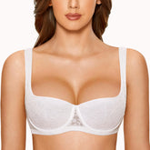 Plus Size Underwire Lace Balconette Bra